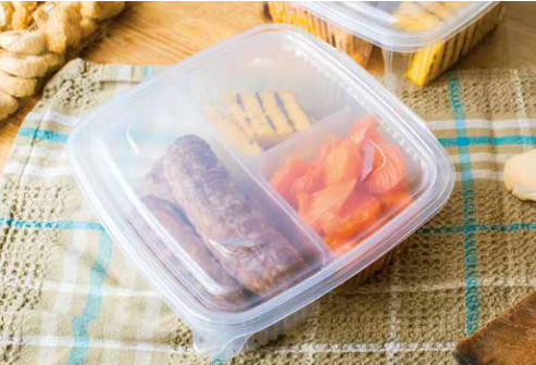 Contenitore "Hotty" 3 comparti per Cibi Caldi in Polipropilene (PP) con Coperchio