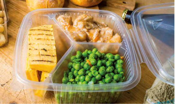 Contenitore "Hotty" 3 comparti per Cibi Caldi in Polipropilene (PP) con Coperchio